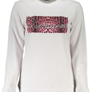 CAVALLI CLASS WOMEN'S WHITE SWEATSHIRT WITHOUT ZIP