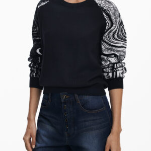 DESIGUAL WOMEN'S BLACK SWEATER