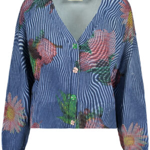 DESIGUAL WOMEN'S BLUE CARDIGAN