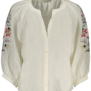 DESIGUAL WOMEN'S LONG-SLEEVED SHIRT WHITE