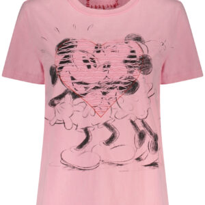 DESIGUAL WOMEN'S PINK SHORT-SLEEVE T-SHIRT