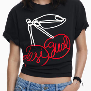DESIGUAL WOMEN'S SHORT-SLEEVE T-SHIRT BLACK
