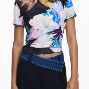 DESIGUAL WOMEN'S SHORT-SLEEVE T-SHIRT BLACK