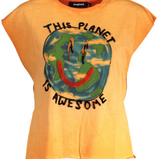 DESIGUAL WOMEN'S SHORT SLEEVE T-SHIRT ORANGE