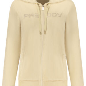 FREDDY WOMEN'S BEIGE ZIP-UP SWEATSHIRT