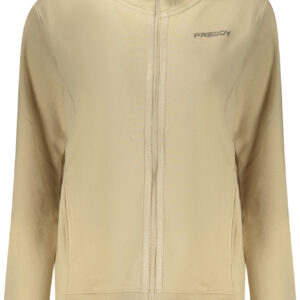 FREDDY WOMEN'S BEIGE ZIP-UP SWEATSHIRT