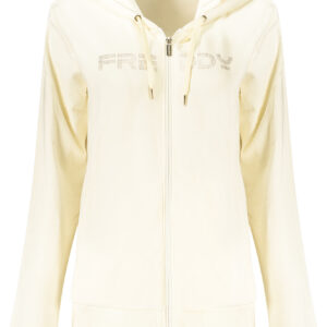 FREDDY WOMEN'S WHITE ZIP-UP SWEATSHIRT