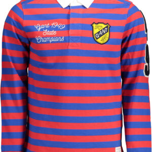 GANT MEN'S RED LONG SLEEVE POLO SHIRT