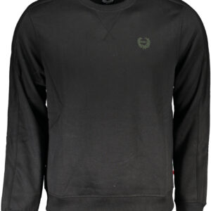 GIAN MARCO VENTURI BLACK MEN'S ZIPLESS SWEATSHIRT