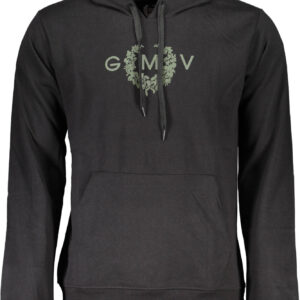 GIAN MARCO VENTURI MEN'S BLACK ZIP-LESS SWEATSHIRT