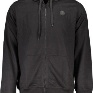 GIAN MARCO VENTURI MEN'S BLACK ZIP-UP SWEATSHIRT