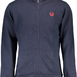 GIAN MARCO VENTURI MEN'S BLUE SWEATSHIRT WITH ZIP