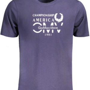 GIAN MARCO VENTURI MEN'S SHORT SLEEVED T-SHIRT BLUE