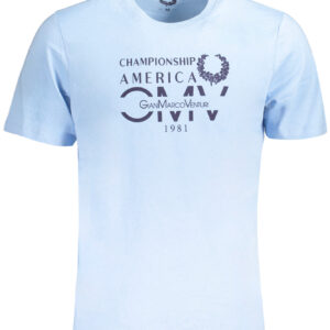 GIAN MARCO VENTURI MEN'S SHORT SLEEVED T-SHIRT BLUE