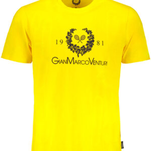 GIAN MARCO VENTURI YELLOW MEN'S SHORT SLEEVED T-SHIRT
