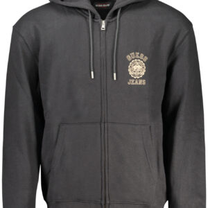 GUESS JEANS MEN'S ZIP-UP SWEATSHIRT BLACK