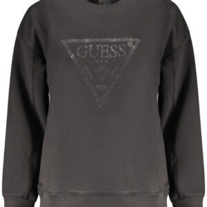 GUESS JEANS WOMEN'S BLACK ZIP-UP SWEATSHIRT