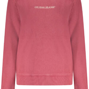 GUESS JEANS WOMEN'S RED ZIP-UP SWEATSHIRT