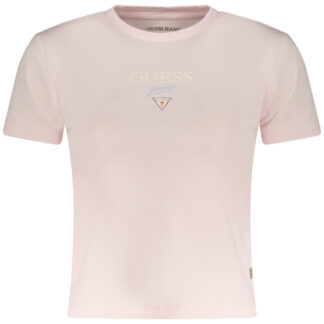 GUESS JEANS WOMEN'S SHORT SLEEVE T-SHIRT PINK