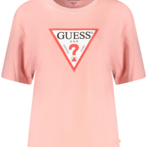 GUESS JEANS WOMEN'S SHORT SLEEVE T-SHIRT PINK