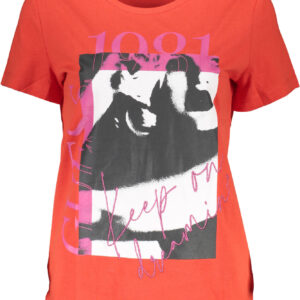 GUESS JEANS WOMEN'S SHORT SLEEVE T-SHIRT RED