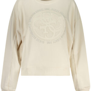 GUESS JEANS WOMEN'S WHITE ZIP-UP SWEATSHIRT