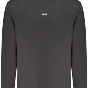 HUGO BOSS MEN'S BLACK ZIP-UP SWEATSHIRT