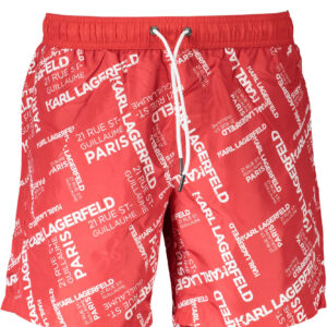 KARL LAGERFELD BEACHWEAR SWIMSUIT MEN'S BOTTOM RED