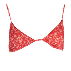 KARL LAGERFELD BEACHWEAR TOP WOMEN'S COSTUME RED