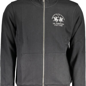 LA MARTINA MEN'S BLACK ZIPPED SWEATSHIRT