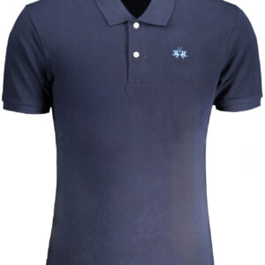 LA MARTINA MEN'S BLUE SHORT SLEEVED POLO SHIRT