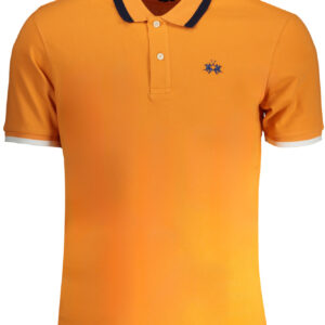 LA MARTINA MEN'S ORANGE SHORT SLEEVED POLO SHIRT