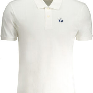LA MARTINA MEN'S WHITE SHORT SLEEVED POLO SHIRT