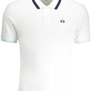 LA MARTINA MEN'S WHITE SHORT SLEEVED POLO SHIRT