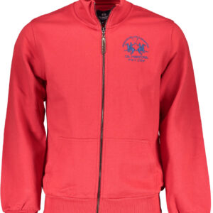 LA MARTINA RED MEN'S ZIP-UP SWEATSHIRT