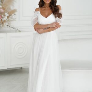 Lange jurk model 196092 Bicotone