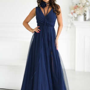 Lange jurk model 199330 Bicotone