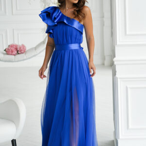 Lange jurk model 200243 Bicotone