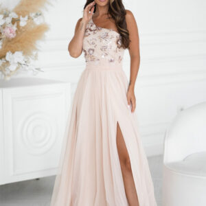 Lange jurk model 220091 Bicotone