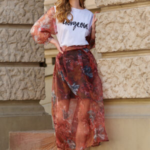 Lange rok model 145582 Makadamia