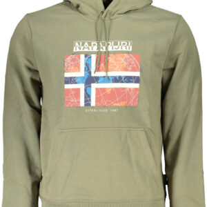 NAPAPIJRI GREEN MEN'S ZIPLESS SWEATSHIRT