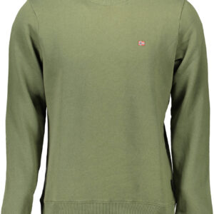 NAPAPIJRI GREEN MEN'S ZIPLESS SWEATSHIRT