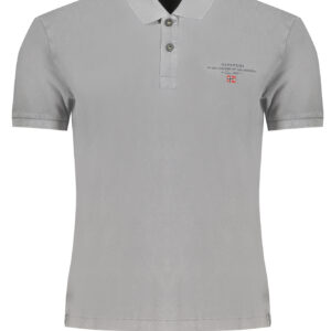 NAPAPIJRI MEN'S GRAY SHORT SLEEVED POLO SHIRT