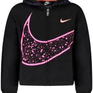 NIKE GIRLS' BLACK ZIP-UP SWEATSHIRT