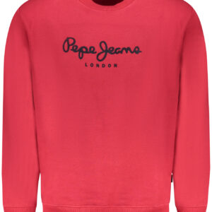 PEPE JEANS MEN'S RED ZIP-UP SWEATSHIRT