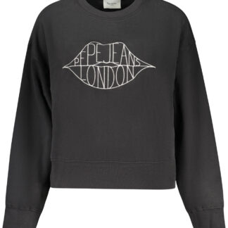 PEPE JEANS WOMEN'S BLACK ZIP-UP SWEATSHIRT