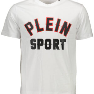 PLEIN SPORT WHITE MEN'S SHORT SLEEVE T-SHIRT