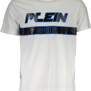 PLEIN SPORT WHITE MEN'S SHORT SLEEVE T-SHIRT