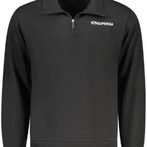 SUPERGA MEN'S BLACK ZIP-UP SWEATSHIRT