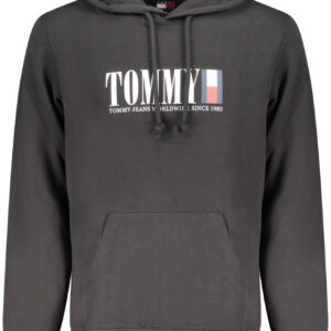 TOMMY HILFIGER MEN'S BLACK ZIP-UP SWEATSHIRT